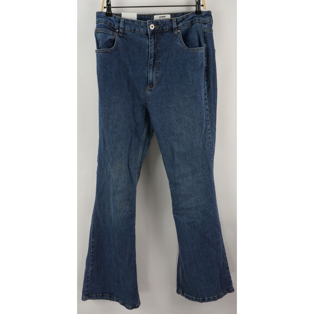 New Cotton-On Original Flare Jean Women's 12 Medium Blue Bell Bottom High Rise‎